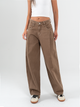 Ref: 069783 Pantalón wide leg, rígido, tiro alto, diseño cinco bolsillos, tono cafe