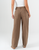 Ref: 069783 Pantalón wide leg, rígido, tiro alto, diseño cinco bolsillos, tono cafe