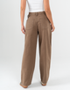 Ref: 069783 Pantalón wide leg, rígido, tiro alto, diseño cinco bolsillos, tono cafe