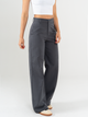 Ref: 069787 Pantalón mom flare, sin prense, tono gris, tejido plano liviano, tiro alto