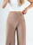 Ref: 069808 Pantalón mom flare, sobrepuesto delantero, tejido plano liviano, tiro alto, tono café