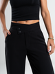 Ref: 069820 Pantalón palazzo, sin prenses, tejido plano liviano, detalle en pretina, tono negro