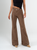 Ref: 069835 Pantalón mom Flare, rígido, tiro alto, detalle en pretina, tono café
