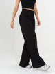 Ref: 069689 Pantalón palazzo, prenses, tono negro, tejido plano liviano, tiro alto