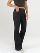 Ref: 065663 Pantalón flare stretch, bota ancha, efecto cuero, tiro alto, tono negro
