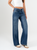 Ref: 065778 Jean wide leg, tiro medio, con cortes, rígido, tono azul medio oscuro