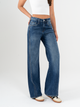 Ref: 065778 Jean wide leg, tiro medio, con cortes, rígido, tono azul medio oscuro