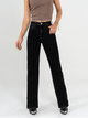 Ref: 064784 Jean straight leg, confort, denim velvet acabado terciopelo, tono negro, tiro alto