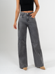Ref: 065814 Pantalón wide leg, tiro alto, con cortes, stretch, tono gris