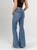 Ref: 065420 Jean flare stretch, bota ancha, tiro alto, tono azul medio claro