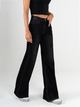 Ref: 065645 Jean mom flare, confort, denim velvet, acabado terciopelo, tiro alto, tono negro