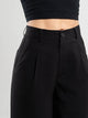 Ref: 069689 Pantalón palazzo, prenses, tono negro, tejido plano liviano, tiro alto