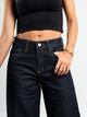 Ref: 065517 Jean palazzo, rígido, tiro medio, tono azul oscuro