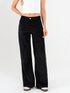 Ref: 069563 Pantalón palazzo, corduroy rígido, tiro alto, tono negro