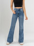 Ref: 065420 Jean flare stretch, bota ancha, tiro alto, tono azul medio claro
