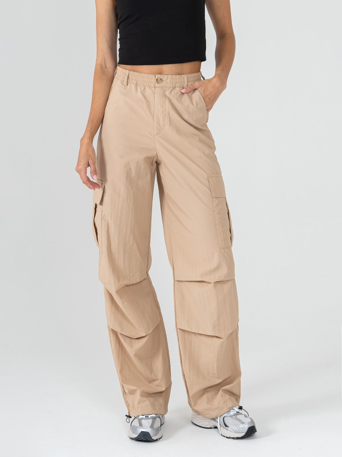  RICOLUS Pantalones cargo para mujer, pantalones cargo sólidos  de los años 90, pantalones cargo para mujer (color caqui, talla: XS) :  Ropa, Zapatos y Joyería