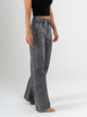 Ref: 065814 Pantalón wide leg, tiro alto, con cortes, stretch, tono gris