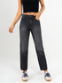 Ref: 065524 Jean Mom fit, rígido, tiro alto, tono gris oscuro