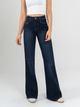 Ref: 065368 Jean flare stretch, bota ancha, tiro alto, tono azul oscuro