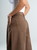 Ref: 069834 Pantalón palazzo, rígido, prenses, tiro alto, tono mocca