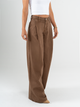 Ref: 069834 Pantalón palazzo, rígido, prenses, tiro alto, tono mocca