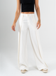 Ref: 069805 Pantalón palazzo, detalle delantero, tejido plano liviano, tiro alto, tono ivory