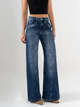 Ref: 065774 Jean palazzo, stretch, bolsillos delanteros, tiro alto, tono azul medio oscuro