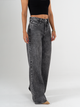 Ref: 065791 Jean palazzo, rígido, tiro alto, tono gris medio, cintura ajustada pierna holgada