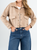 Ref: 0610383 Chaqueta efecto piel, cuello con solapa, tono camel,