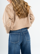 Ref: 0610383 Chaqueta efecto piel, cuello con solapa, tono camel,
