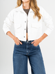 Ref: 0610384 Chaqueta efecto piel, cuello con solapa, tono ivory