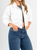 Ref: 0610384 Chaqueta efecto piel, cuello con solapa, tono ivory