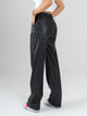 Ref: 068622 Pantalón straight leg, prenses, rígido, efecto cuero, tiro alto, tono negro