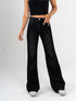 Ref: 065645 Jean mom flare, confort, denim velvet, acabado terciopelo, tiro alto, tono negro
