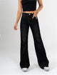 Ref: 065645 Jean mom flare, confort, denim velvet, acabado terciopelo, tiro alto, tono negro