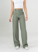 Ref: 069474 Pantalón straight leg, sin prenses, tono verde, tiro alto, detalle pretina