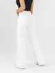 Ref: 069330 Pantalón Mom flare palazzo stretch, tiro alto, tono ivory, detalle en cintura