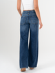 Ref: 065778 Jean wide leg, tiro medio, con cortes, rígido, tono azul medio oscuro