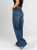 Ref: 064931 Jean Mom Flare, rígido, cortes en pierna, tiro alto, tono azul medio oscuro